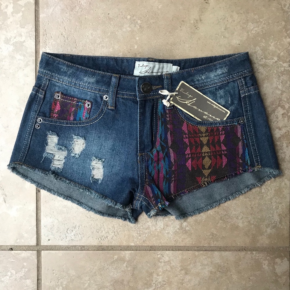 Vintage Havana Distressed Denim Shorts